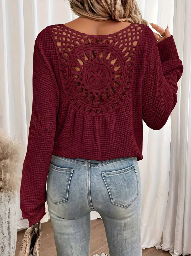 Sassa - Chemise élégante à col en V gaufré