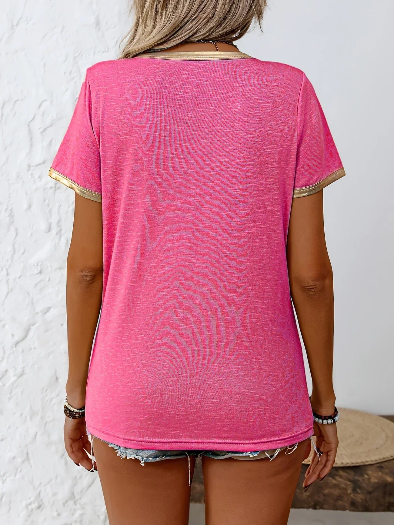 Krissy – Camiseta informal con cuello redondo