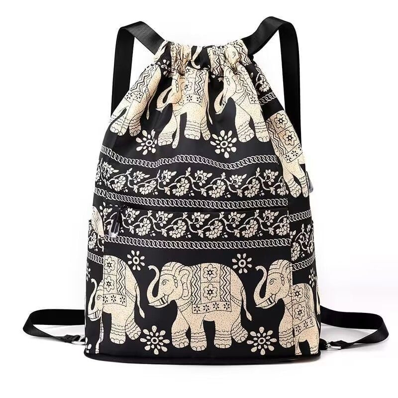 Gluschwein - Faltbarer Sportrucksack mit großem Fassungsvermögen und Kordelzug Elefant