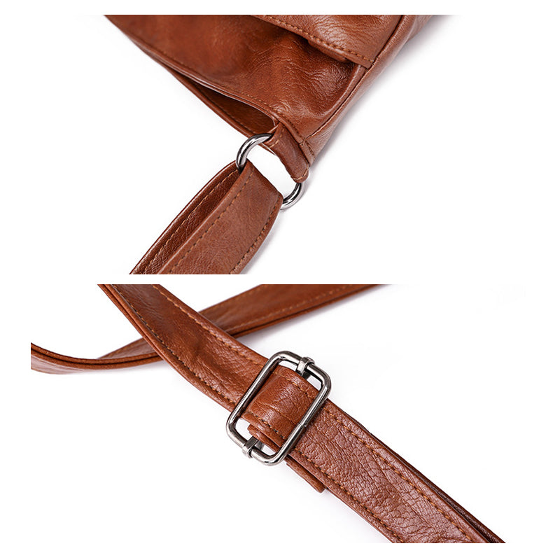 Gluschwein - Kuriertasche aus weichem Leder mit mehreren Taschen und großer Kapazität