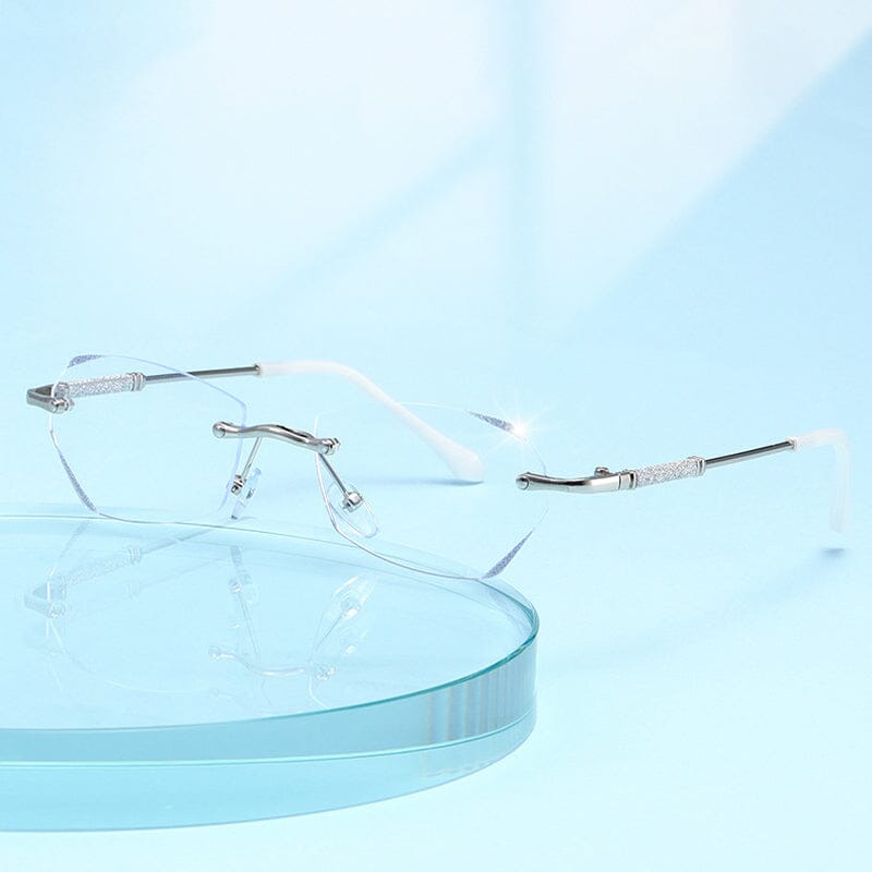 Gluschwein - Modische randlose Anti-Blaulicht Lesebrille