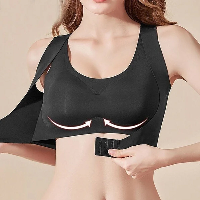 Gluschwein - Verstellbarer, nahtloser Push-Up-Tank-BH ohne Bügel mit Schnalle vorne