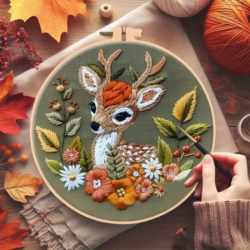 Emonia - Stickerei-Starterset mit Stickrahmen