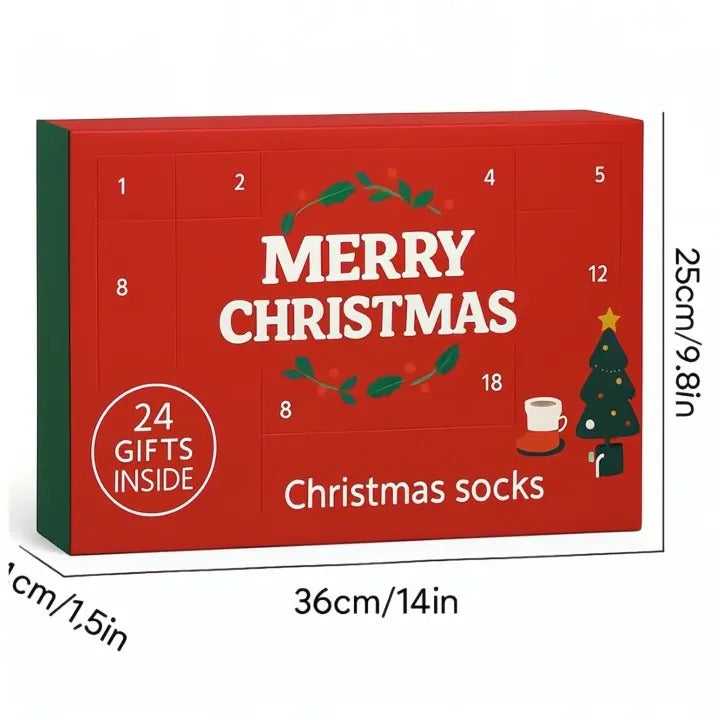 AdventSocks - 24 Tage Wohlfühl-Komfort für Ihr Zuhause: Eleganter Socken-Adventskalender Premium.