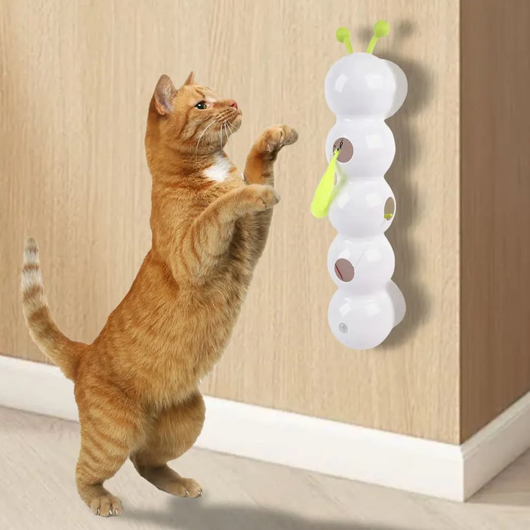 WormWhirl - Juguete interactivo para gatos con movimiento de caracol