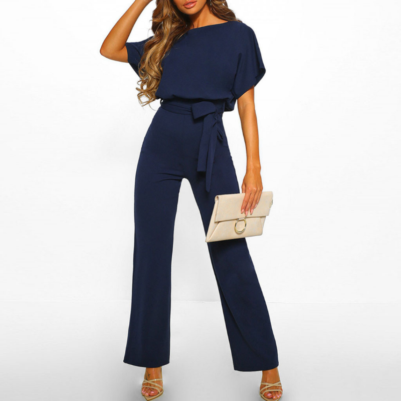 Gluschwein - Olivia - Kurzärmeliger Jumpsuit Blau
