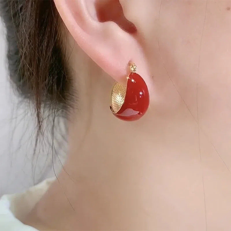 Gluschwein - Painted Ear Hoops Pair