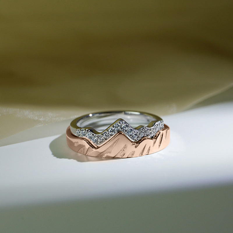 Gluschwein - Two Tone Wavy Double Layer Ring