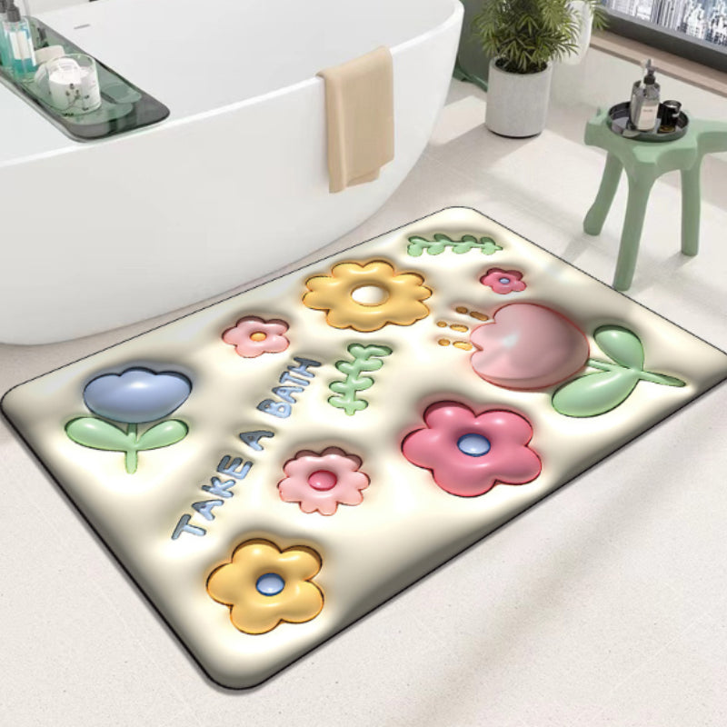 Gluschwein - Weiche Kieselalgenschlamm-absorbierende Bodenmatte mit 3D-Blumen F
