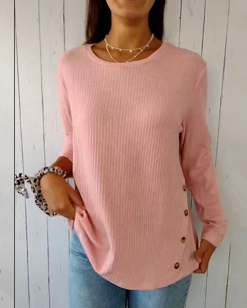 Gluschwein - Elvira - Langarm-Top mit Rundhalsausschnitt Rosa