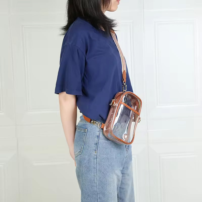 Sac bandoulière en PVC transparent