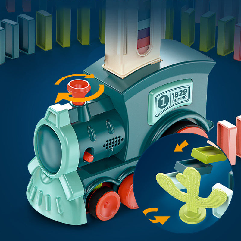 Gluschwein - Domino-Zug-Baustein-Set, das Baustein-Spielzeug zusammenbaut