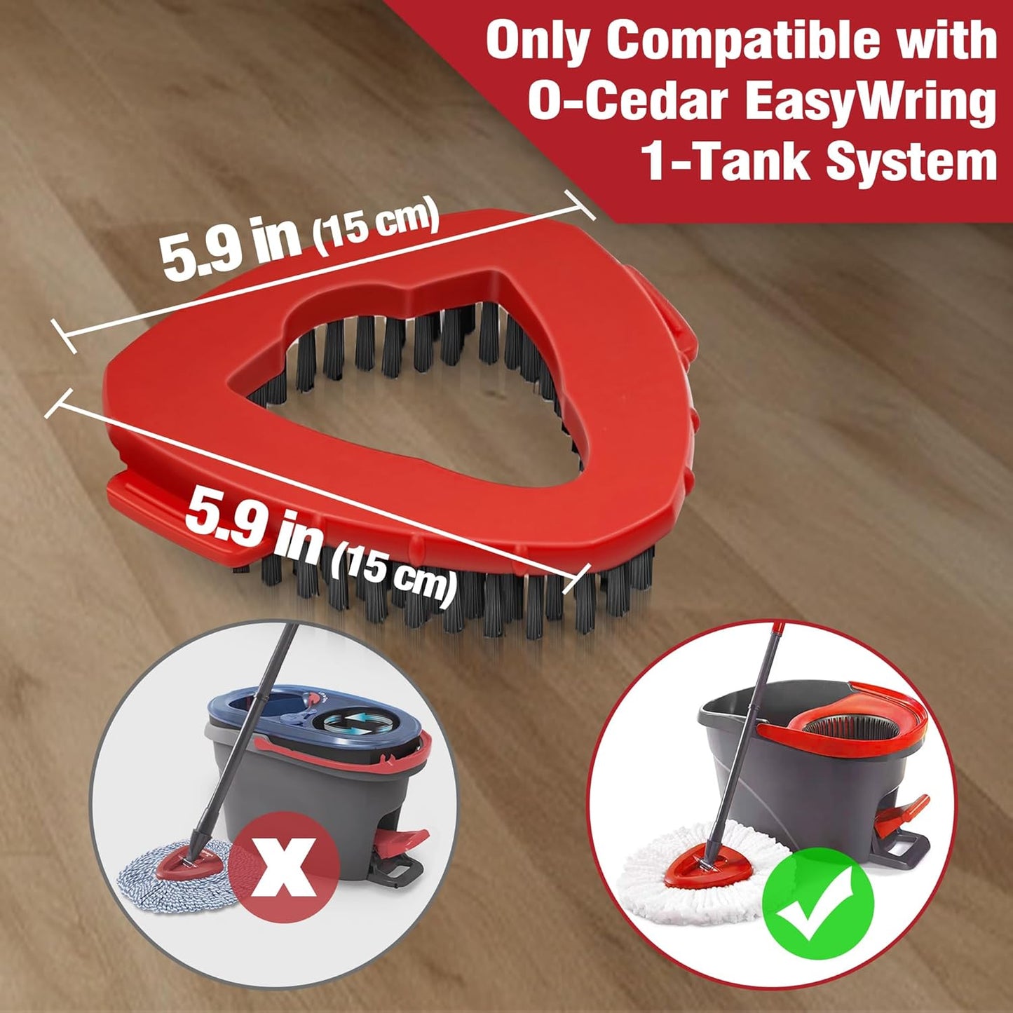 ScrubMop - Ersatz-Schrubbkopf für Spin-Mopp – 180° Drehbar für 1-Tank-System