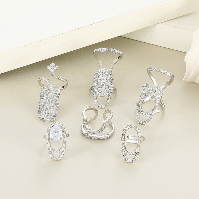 Gluschwein - Geometrischer Diamant offener Nagelring