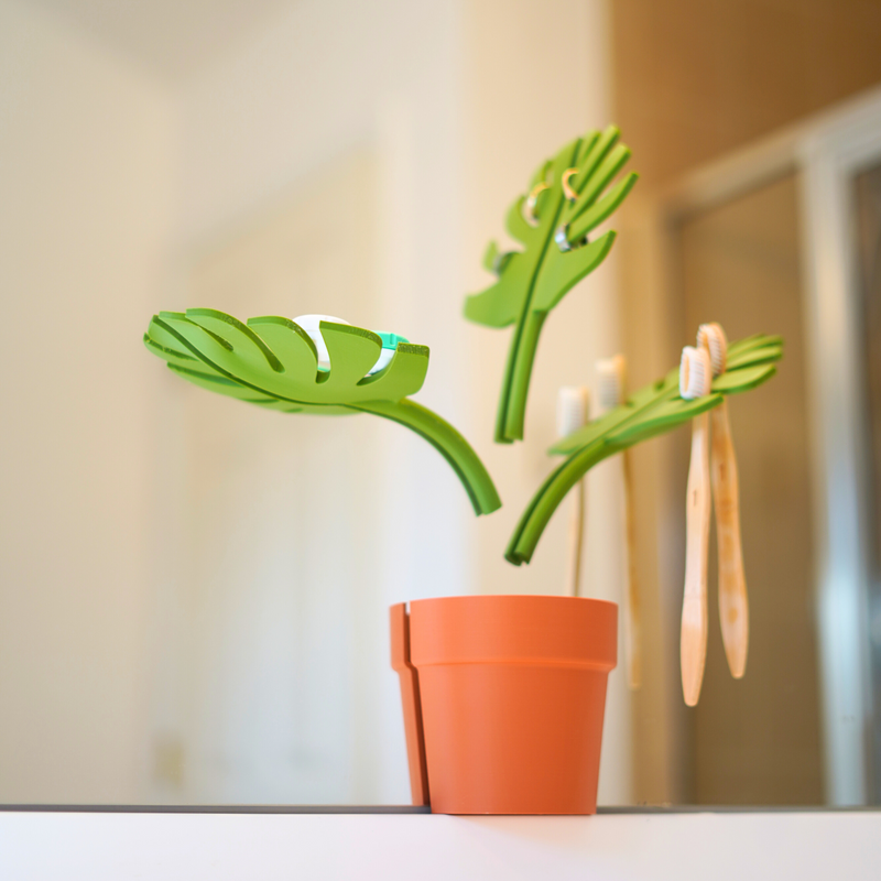 MonstaHolder - Monstera Spiegelmontierter Badezimmer-Organizer