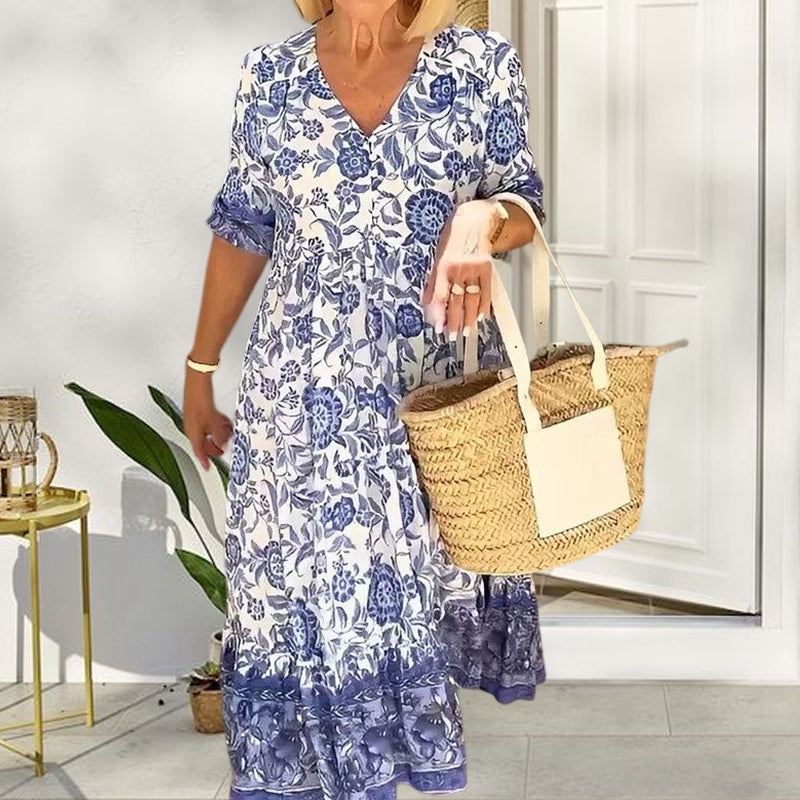 Gluschwein - V-Ausschnitt Böhmisches Kleid
