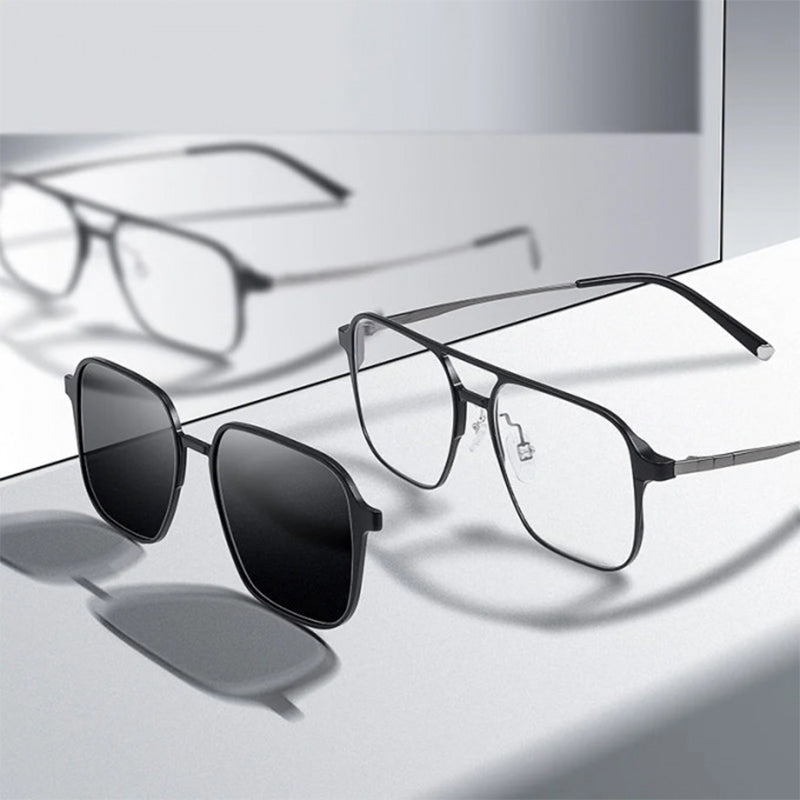 Gluschwein - Klassische polarisierte Sonnenbrille mit 5 Clips