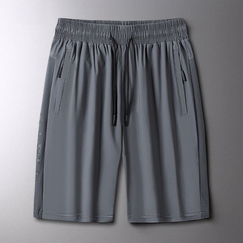 Gluschwein - Sommerliche elastische Sportshorts Grau Stil 2
