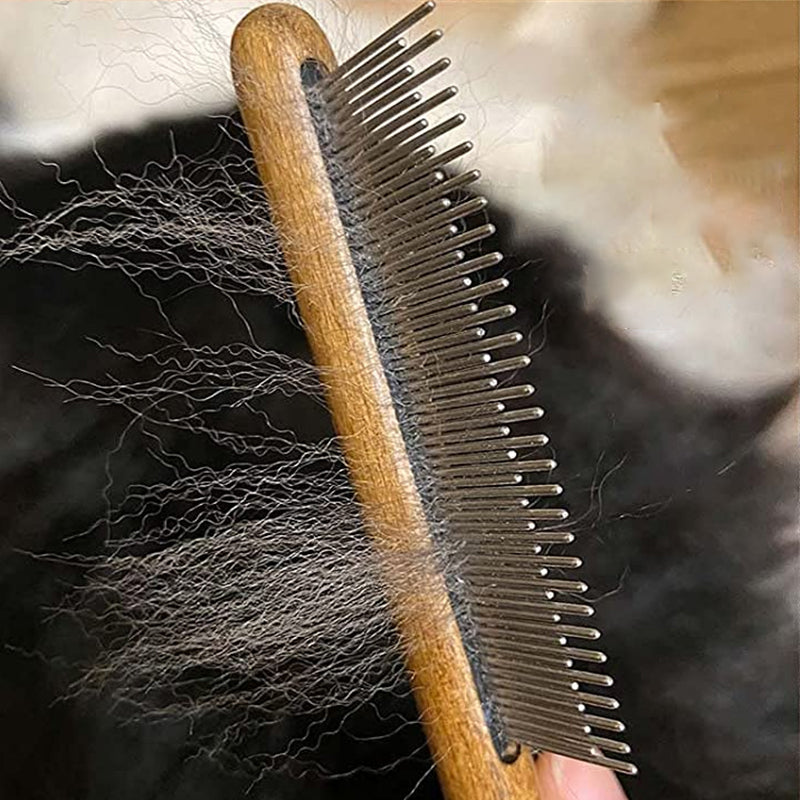 Gluschwein - Pet Knot Comb with Wooden Handle