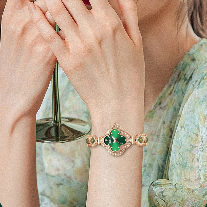 Gluschwein - Vierblättriges Kleeblatt-Armbanduhr für Damen