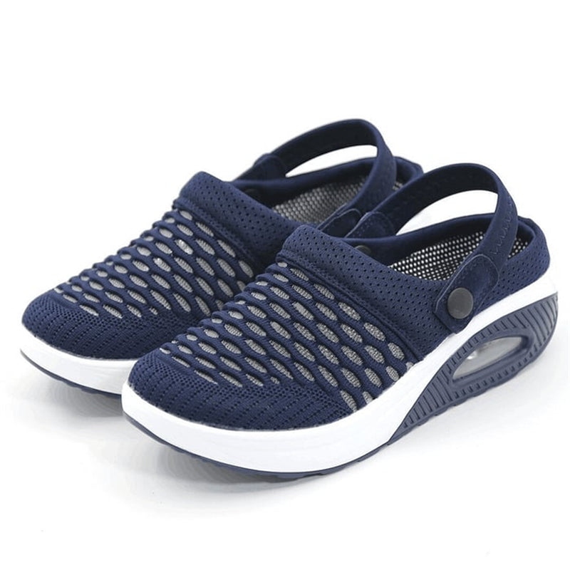 Gluschwein - Vorverkauf (1 Woche) >>Damen-Slipper mit Luftpolster Blau