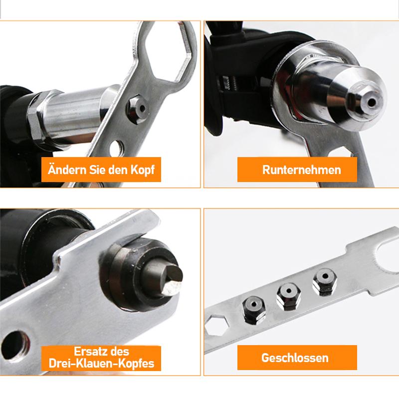Gluschwein - Professionelles Nietpistolen-Adapter-Kit 🛠Mit 4 Stk. Verschiedene Düsenschrauben