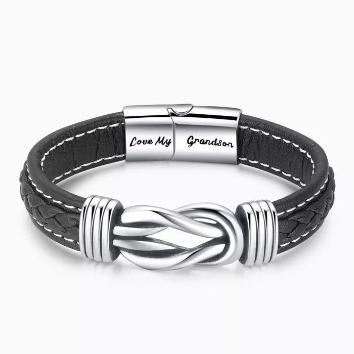 Gluschwein - Unendlichkeits-Design Herrenarmband aus Titanstahl LOVE MY GRANDSON