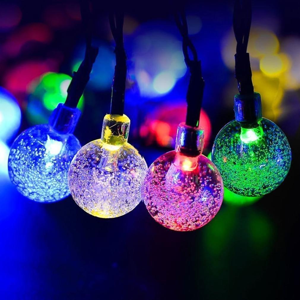 Gluschwein - Solarbetriebene Kristallkugel-Lichterketten Mehrfarbig