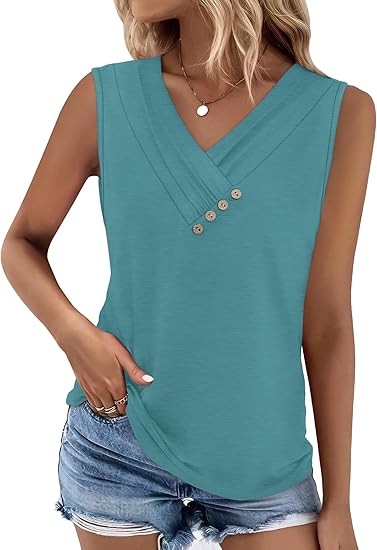 Gluschwein - Einfarbiges V-Ausschnitt-Tanktop für Damen – atmungsaktiv & vielseitig