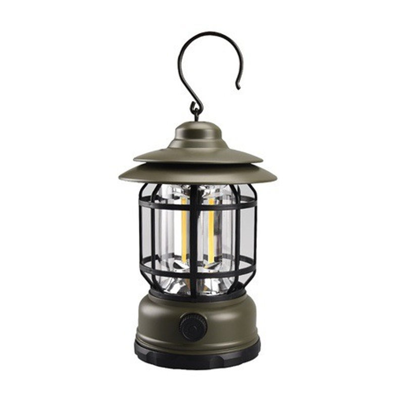Gluschwein - Tragbare Retro Camping Lampe Grün Typ-C-Aufladung