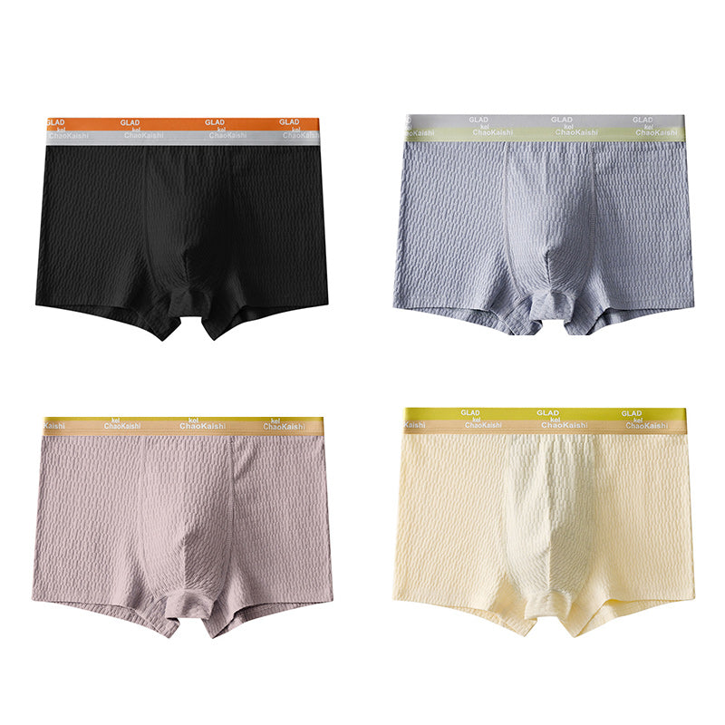 Gluschwein - Baumwolle Herren Boxershorts Antibakteriell Atmungsaktiv Schweißabsorbierend Schwarz+Dunkelgrau+Pink+Hellgelb