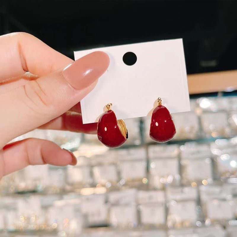 Gluschwein - Painted Ear Hoops Pair