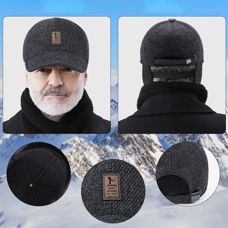 Gluschwein - Winter-Baseballmütze mit Ohrenschützern