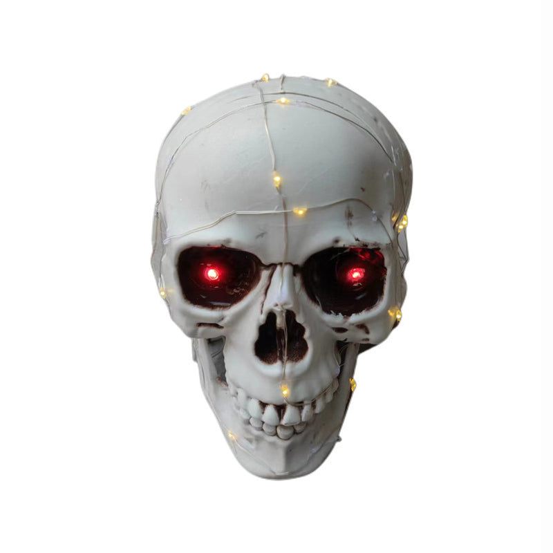 Gluschwein - Halloween-Geisterhand Dekorative Lichter Schädel mit Lichtbalken - (Augen leuchten)