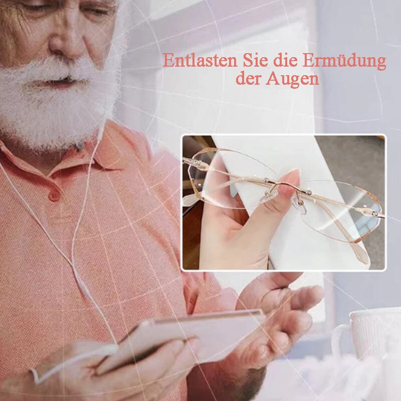 Gluschwein - Modische randlose Anti-Blaulicht Lesebrille