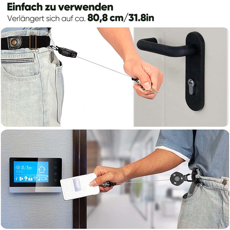Porte-clés rétractable lourd
