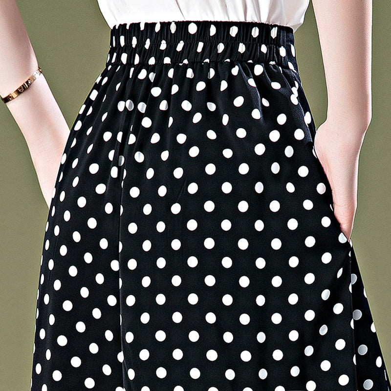Gluschwein - Schwarze, gepunktete Chiffon-Culotte