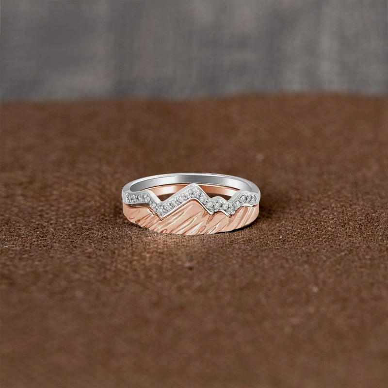 Gluschwein - Two Tone Wavy Double Layer Ring