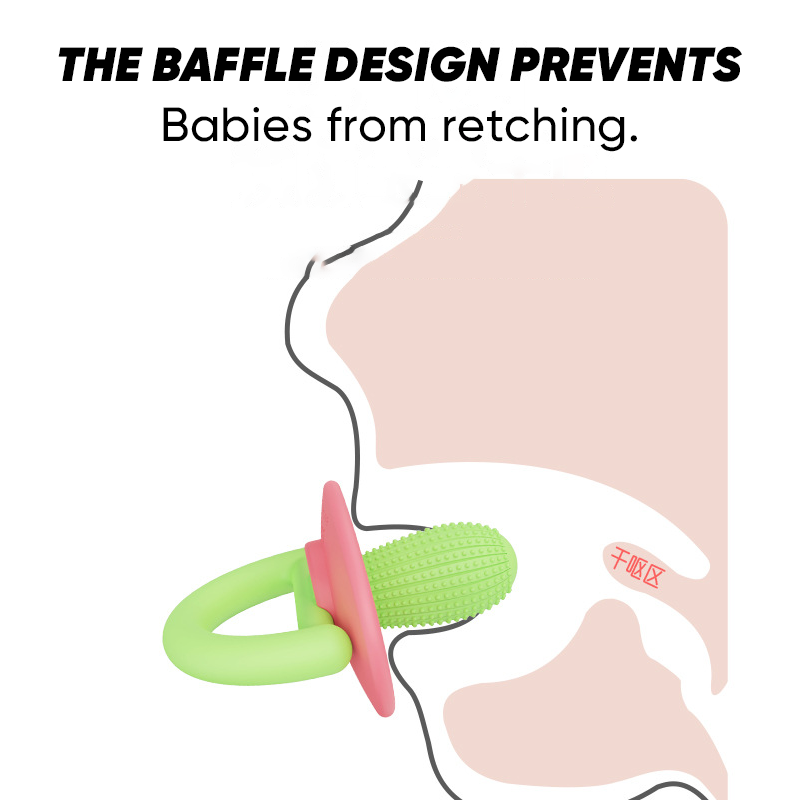 Anneau de dentition en silicone en forme de champignon