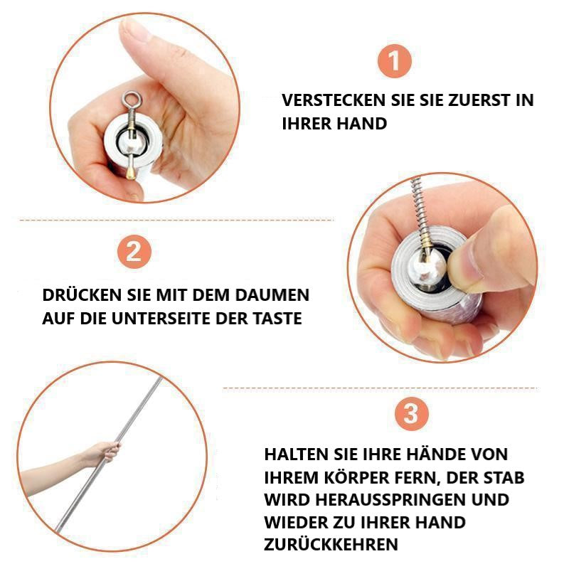 Gluschwein - Tragbarer Metallstab für Selbstverteidigung und Zauberkunst