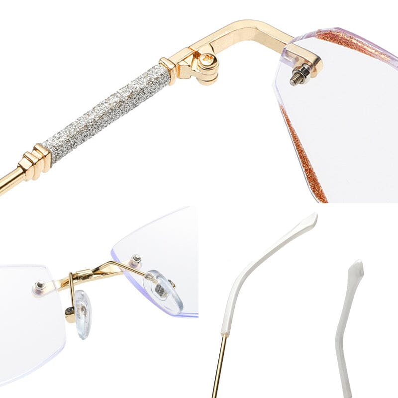 Gluschwein - Modische randlose Anti-Blaulicht Lesebrille
