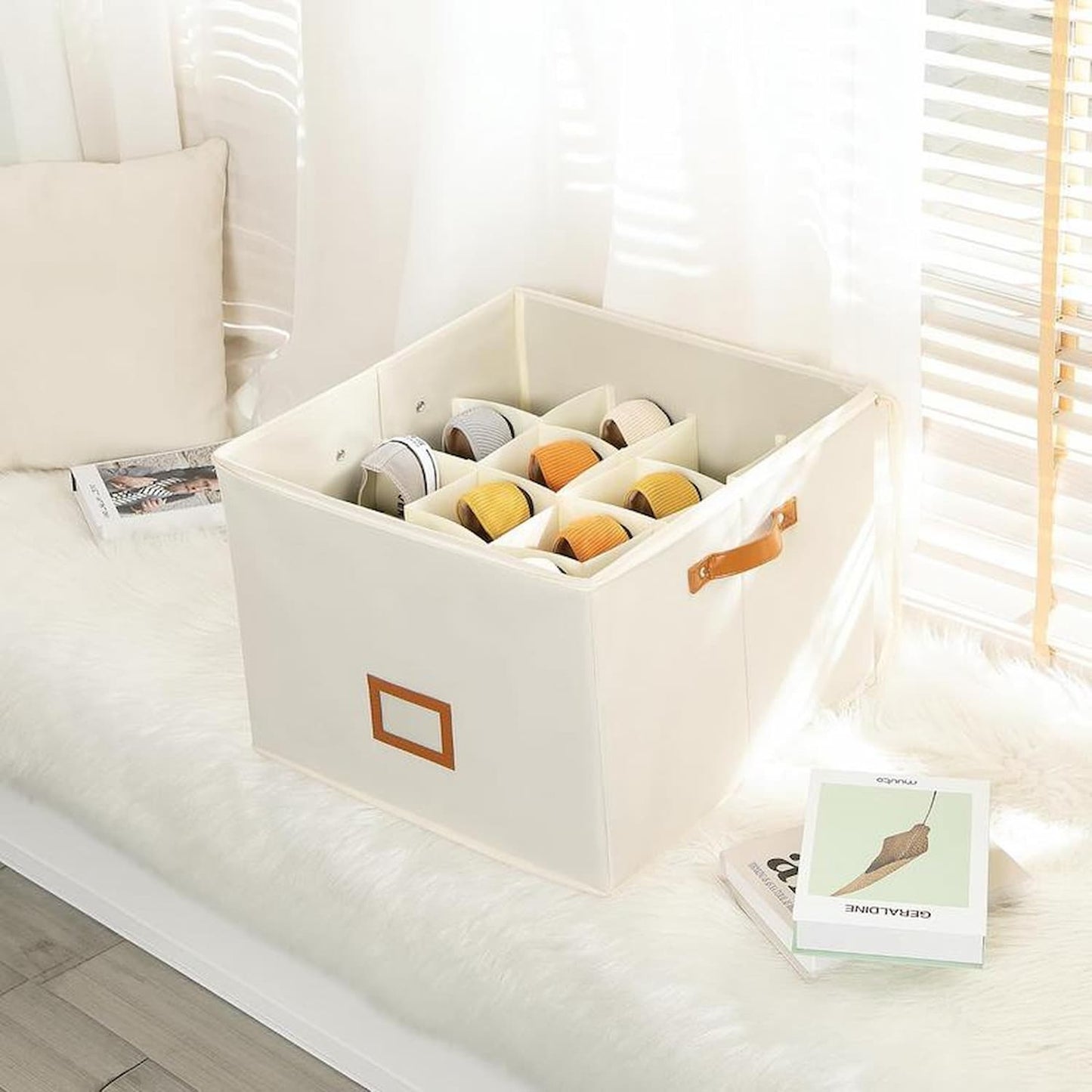 ShoeBox - Faltbare Schuhbox aus Stoff – Mit 16 individuell anpassbaren Fächern