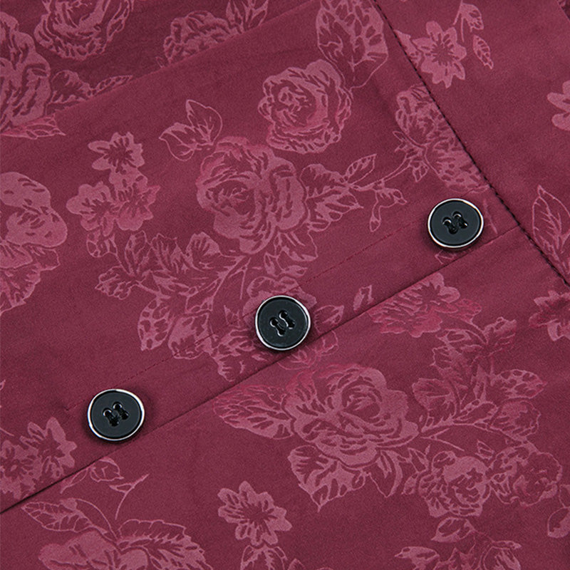 Gluschwein - Damenhose mit hohem Bund und weitem Bein und Blumenmuster