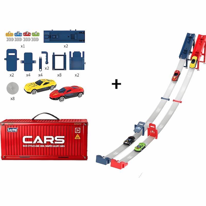 Gluschwein - CarContainer - Mini-Rückzugsmotorwagen-Set mit integrierter Garage