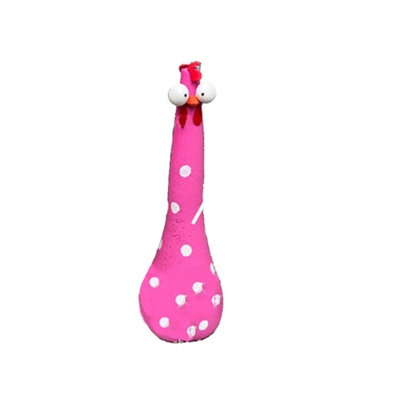 Gluschwein - Hähnchendekoration mit langem Hals und großen Augen Rosa