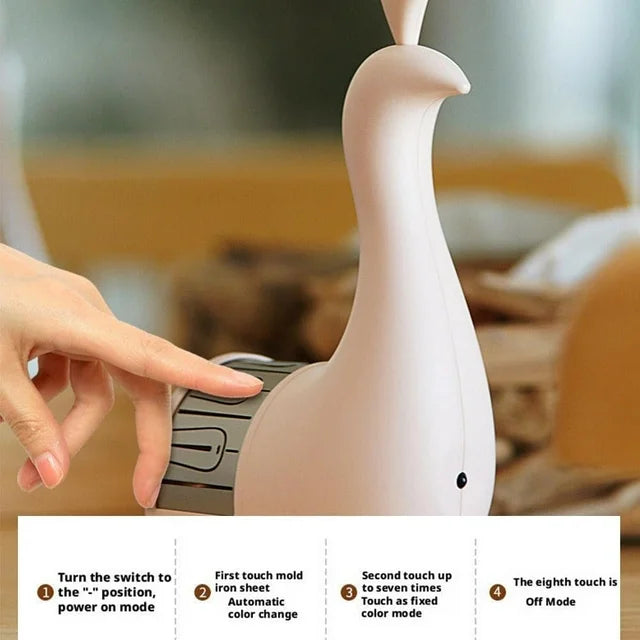 PeacockLamp - Pfauen-Design Wandleuchte — Sanftes, farbenfrohes Licht fürs Babyzimmer