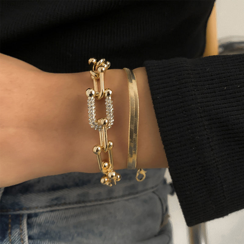 Gluschwein - Minimalistisches Schlangenknochen-Metallarmband