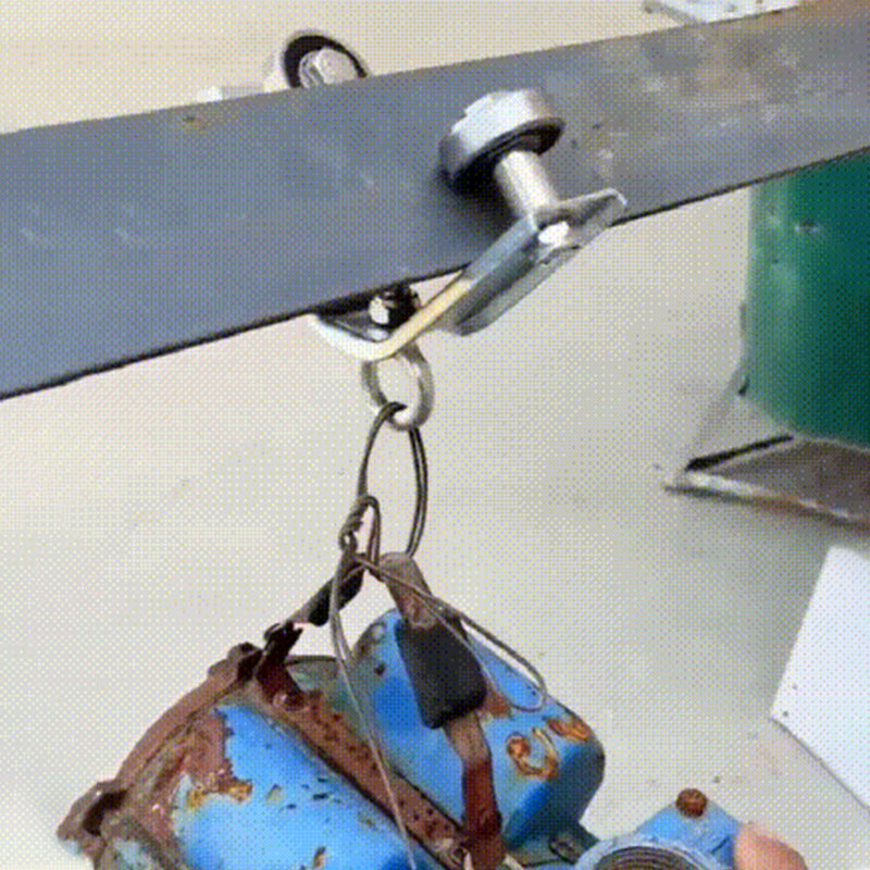 Gluschwein - Winkeleisenschienen-Hängeseilrolle