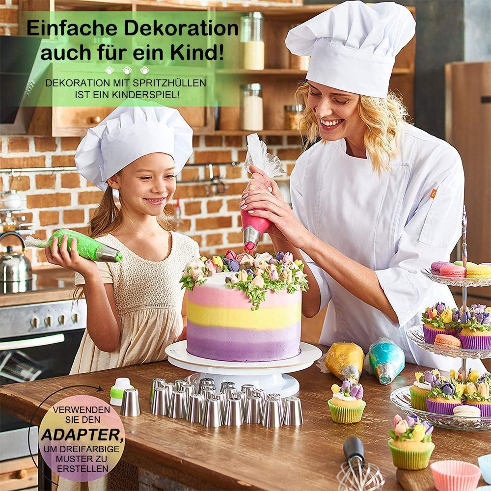 Gluschwein - Spritztüllen Set aus Edelstahl (13 teilig) für Cupcakes & Kuchen Dekoraktion