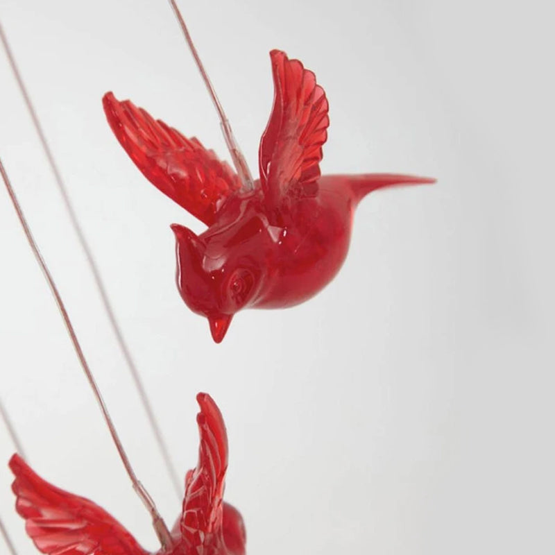 Gluschwein - Rotes Vogel-Windspiel-Licht